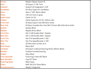 Meybo Clipper Expert XL Disc - specs